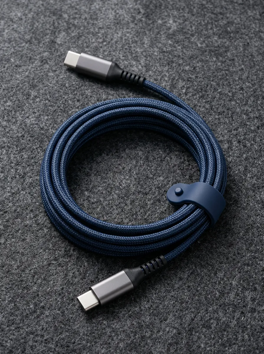 Braided Navy Blue USB-C Charging Cable