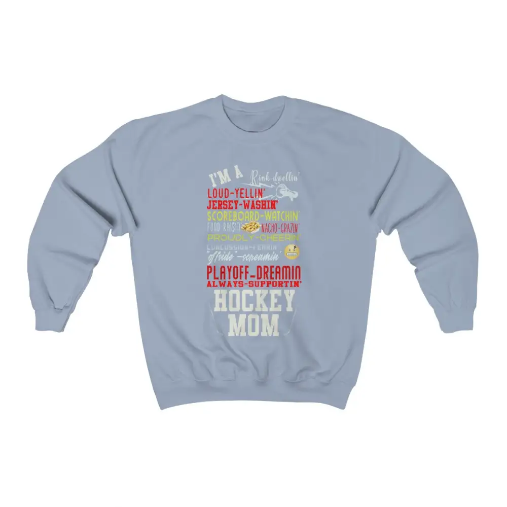Mom Support Hockey Graphic Crewneck Sweatshirt