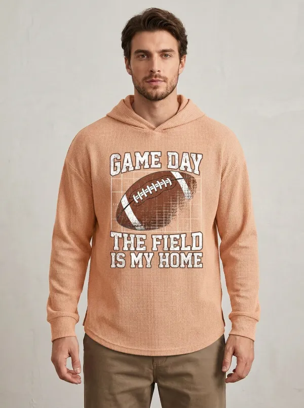 Football Graphic Casual Hoodie
