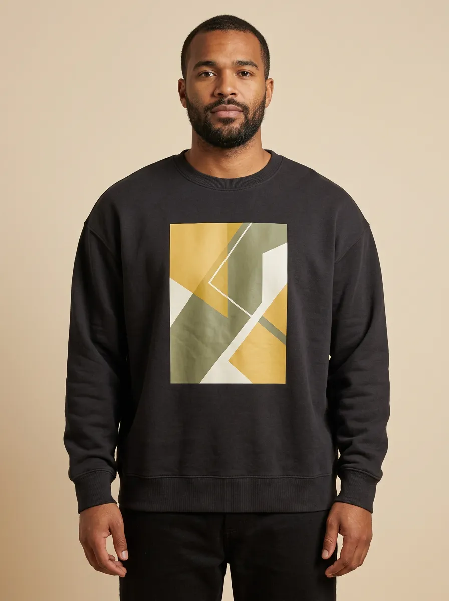 Abstract Geometric Art Crewneck Hoodie