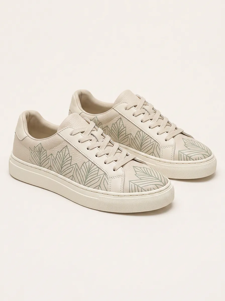 Men's Urban Botanical Leaf Pattern Patterned Casual Relaxed Skate Shoes
