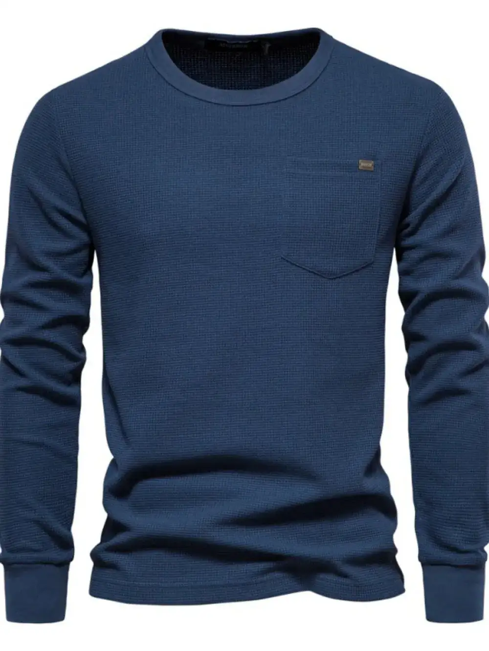 Relaxed Waffle Knit Crew Neck Tee