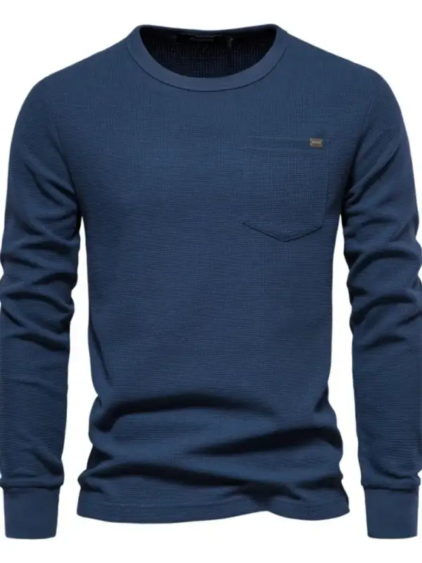 Relaxed Waffle Knit Crew Neck Tee