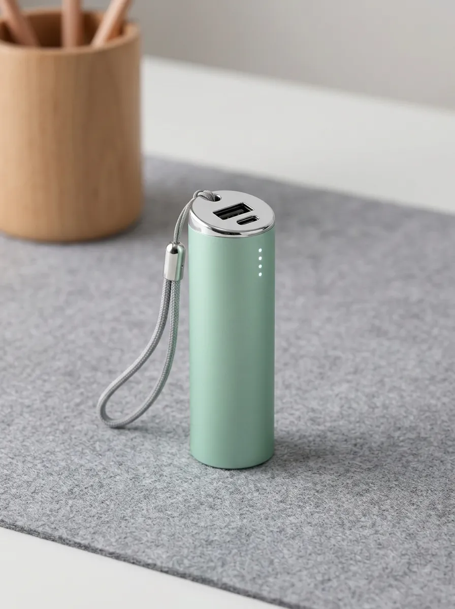Mint Green Cylinder Power Bank