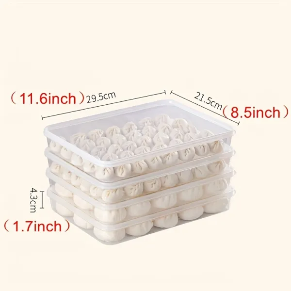 Durable Airtight Plastic Containers, Kitchen Essential for Storing Dumplings and Prepared Meals