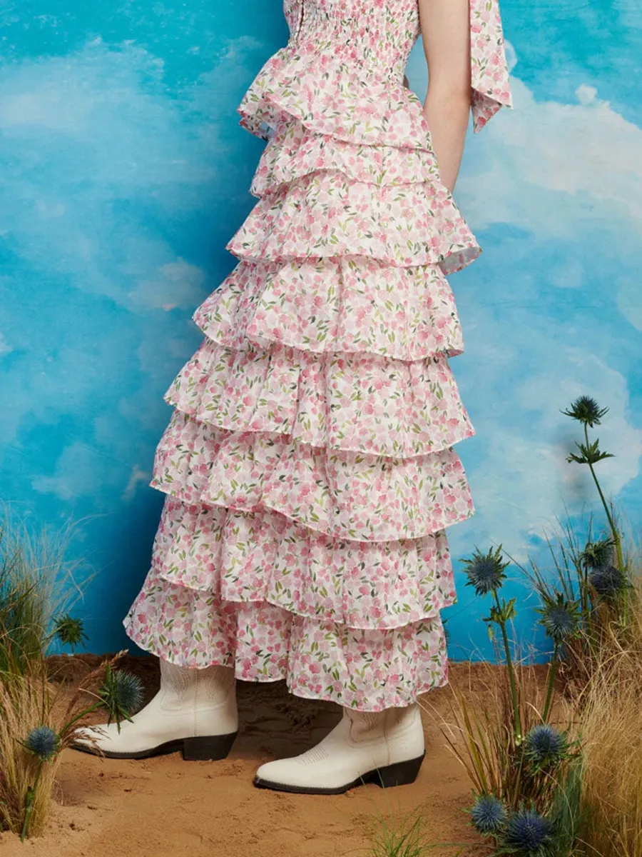 Tiered Midi Skirt