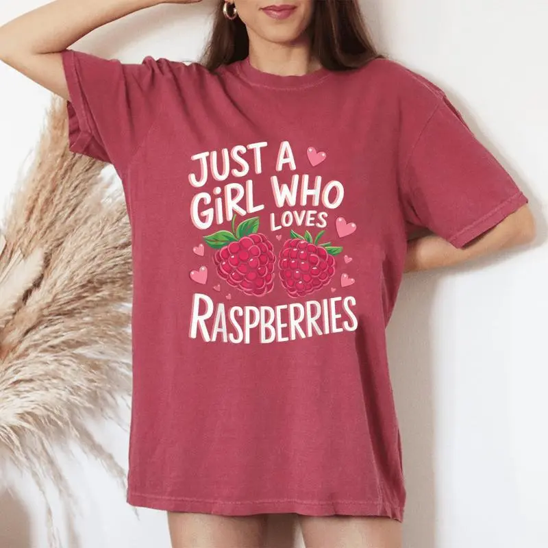 Just A Girl Who Loves Raspberry Raspberry Lovers Ns Women's Oversized Comfort T-Shirt