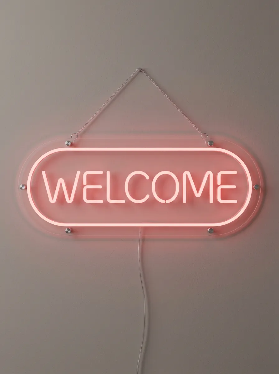 Compact Decorative Welcome Neon Sign