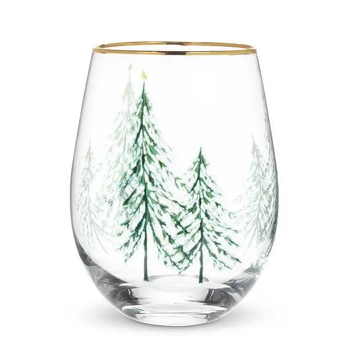 Tree Pattern Stemless Goblet