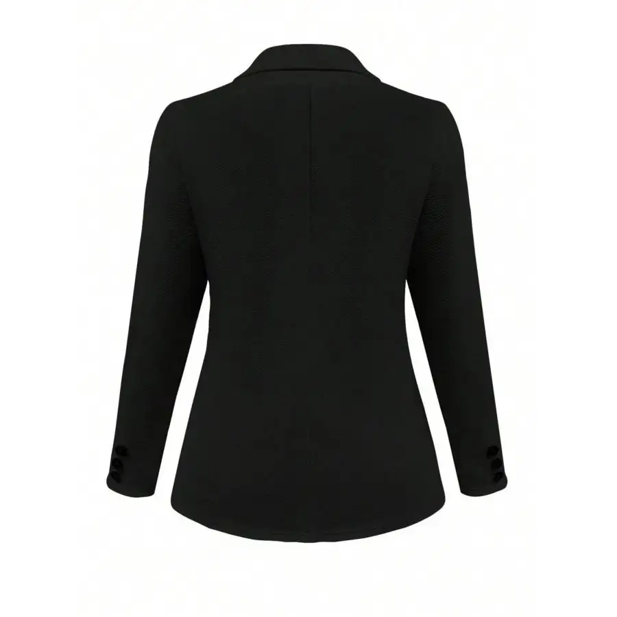 Lapel Collar Open Front Blazer Jacket