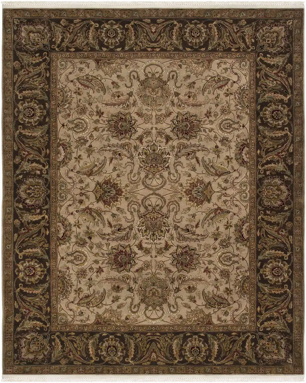 Refined Traditional Hand Knotted Wool Area Rug Floor Accent