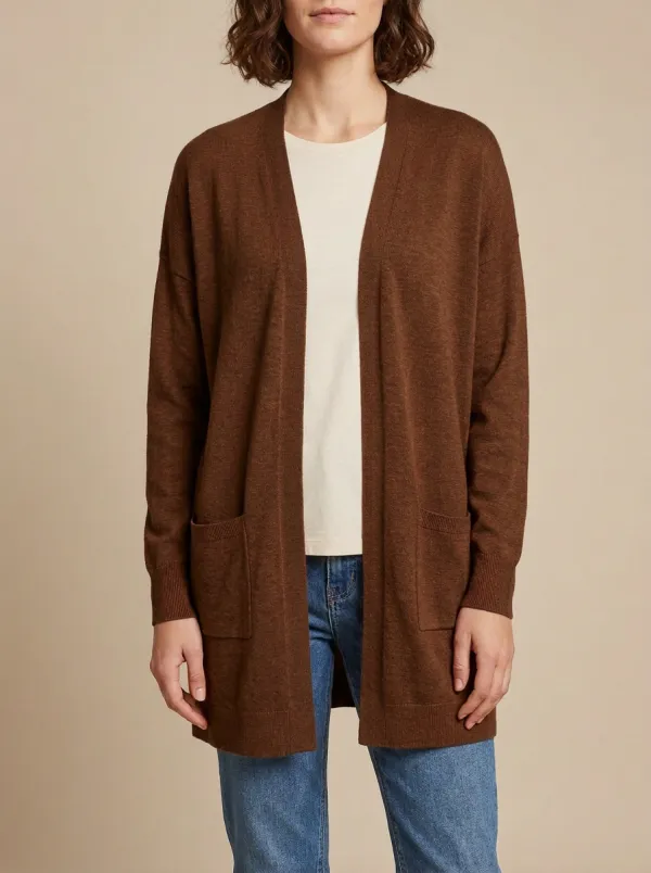 Transitional Open-Front Knit Cardigan
