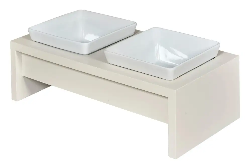 Wooden Double Pet Feeder