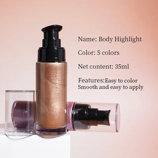 Vegan Golden Face Body Glow Shimmering Oil Bronzer Highlight Glitter Body Shimmer