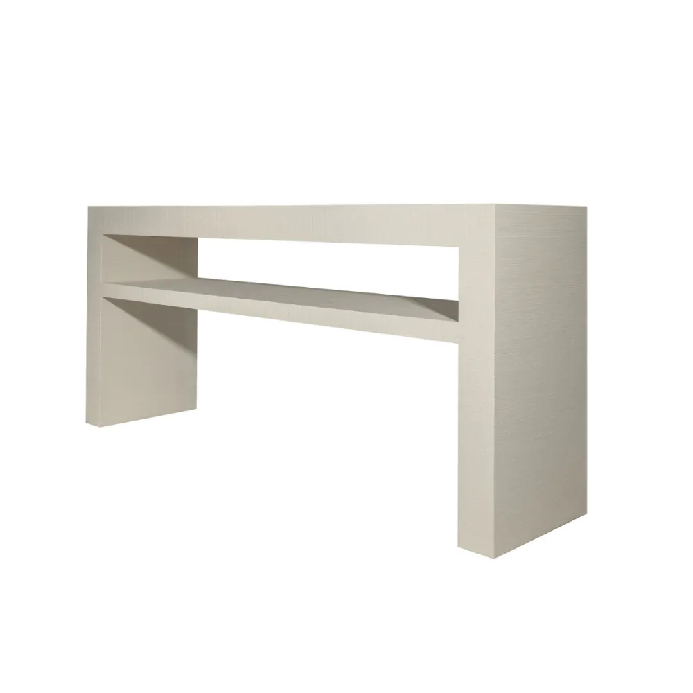 Shelved Waterfall Console Table