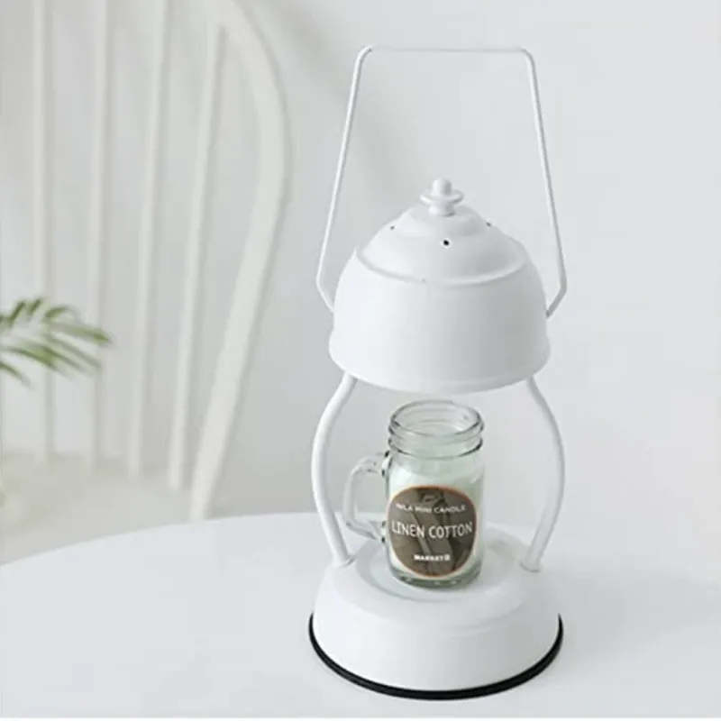 Retro White Candle Warmer Lamp, Home Accent Essential for Cozy and Vintage-Inspired Spaces