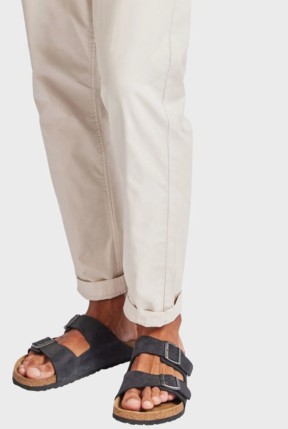 Relaxed Straight Leg Cotton Chino Trousers