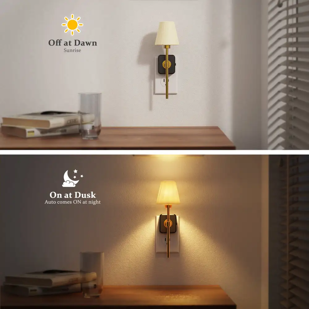 Pleated Fabric Cover Plug-In Night Light