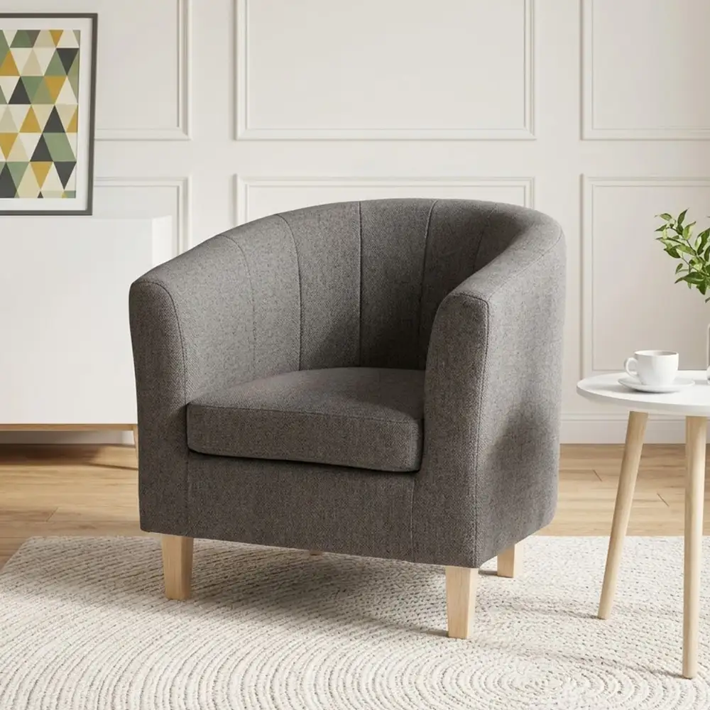 Padded Cozy Seating Linen Armchair