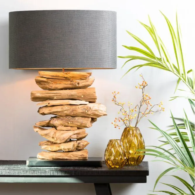 Fir Wood Cabin Table Lamp