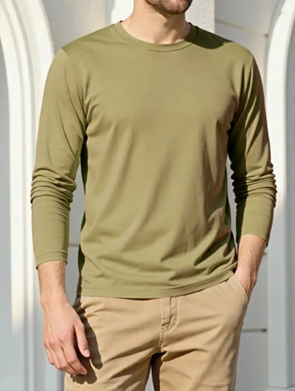 Khaki Green Soft Knit Sweater