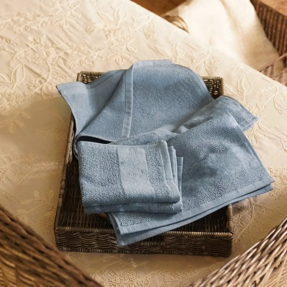 Indigo Cotton Face Towel Set