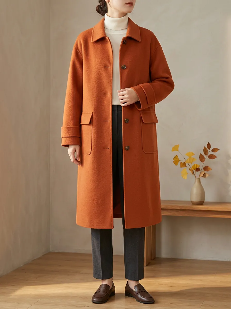 Outdoor-Inspired Wool-Blend Outerwear Coat