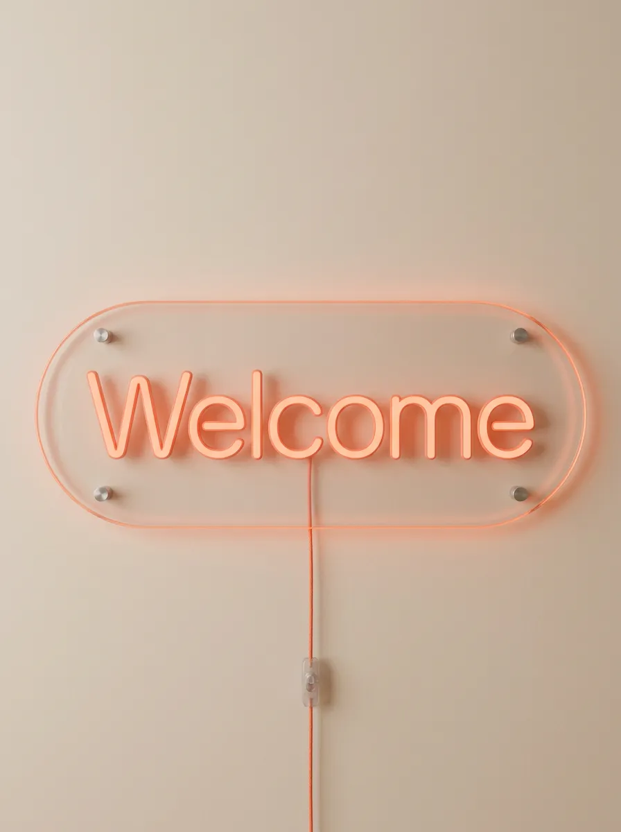 Portable Acrylic Welcome Neon Sign