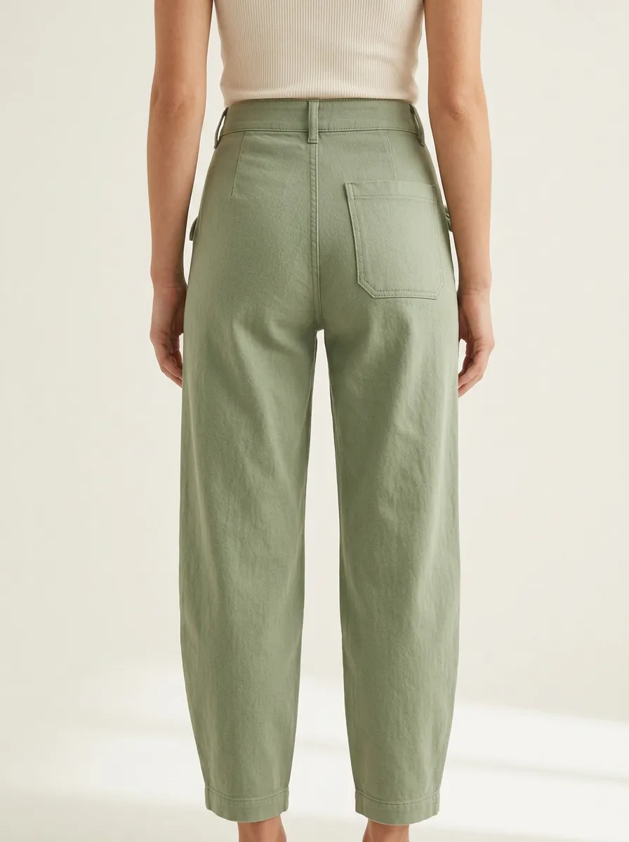 Women's Western Style Sage Green Bow-Tie Waist Printed Pants