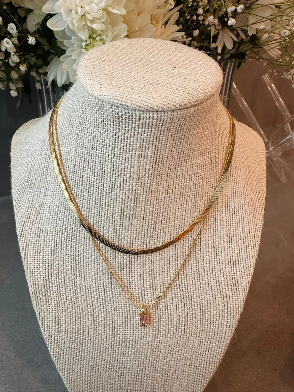 Double Layer Stone Necklace