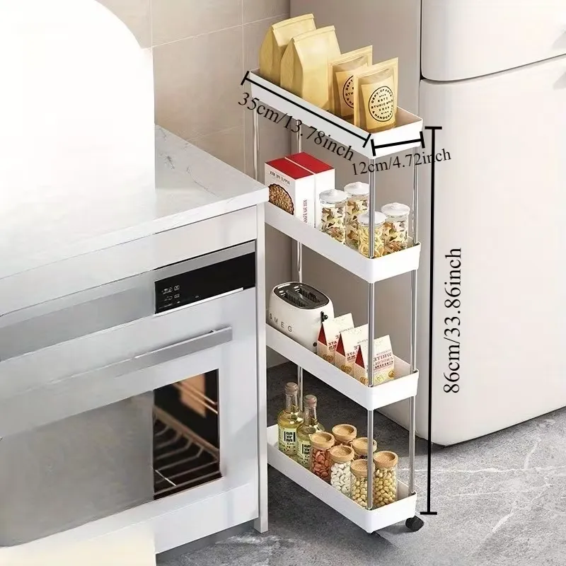 Mobile Narrow Kitchen Storage Rack