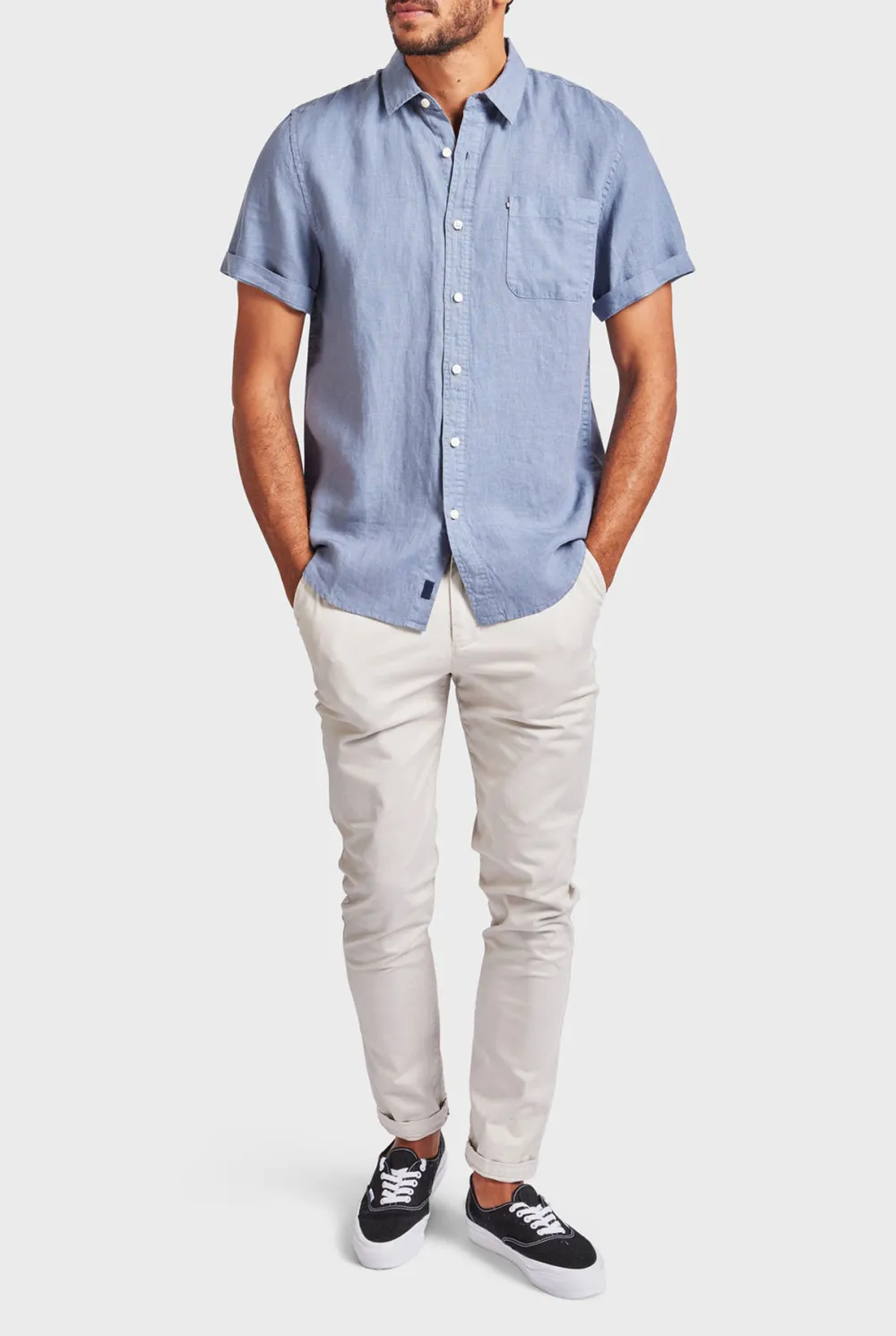 Linen SS Shirt-Dutch blue