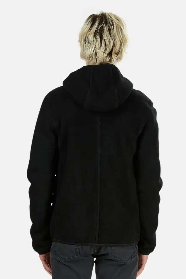 Suede Leather Shearling Hoodie