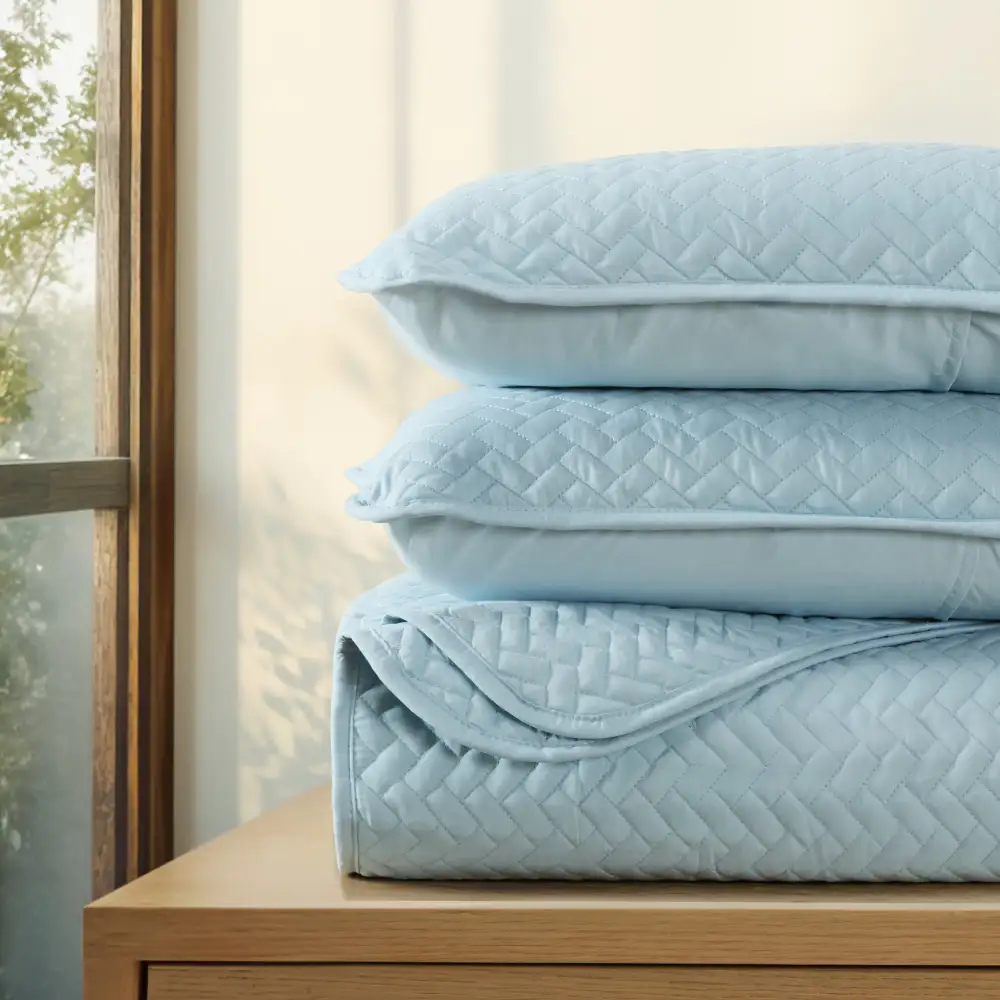 Herringbone Quilted Coverlet Set