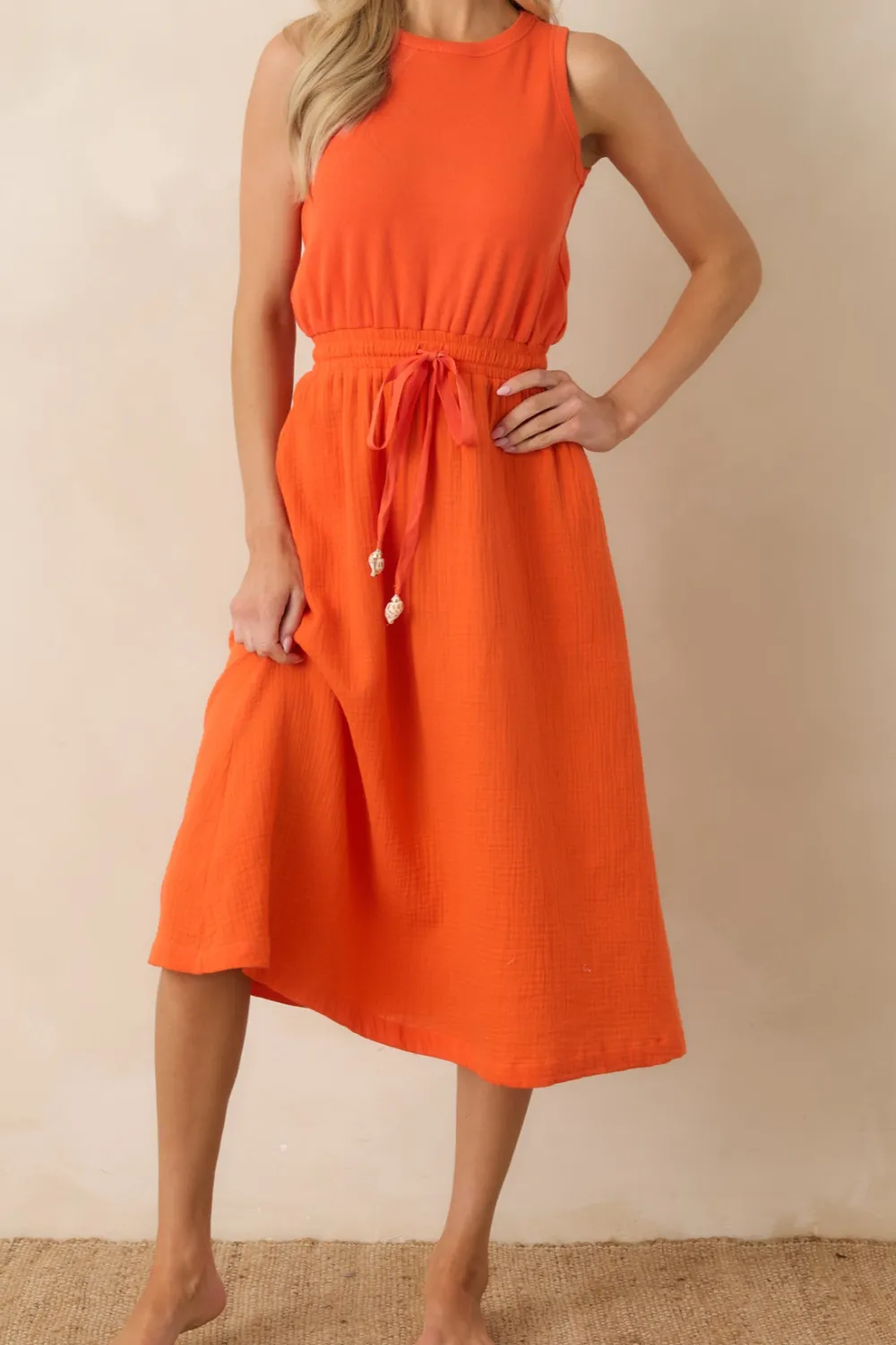Classic Accent Midi Dress