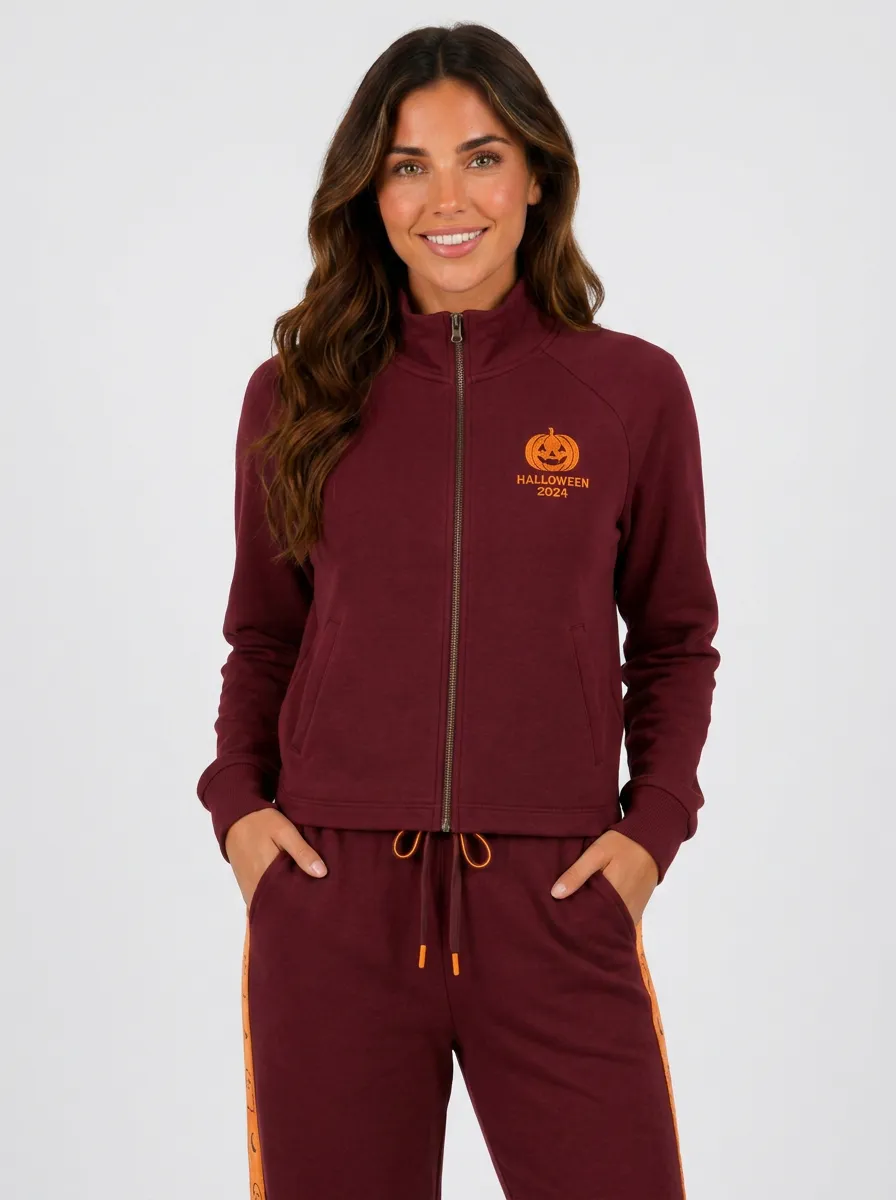 Women's Halloween Pumpkin Ghost Printed Tracksuit