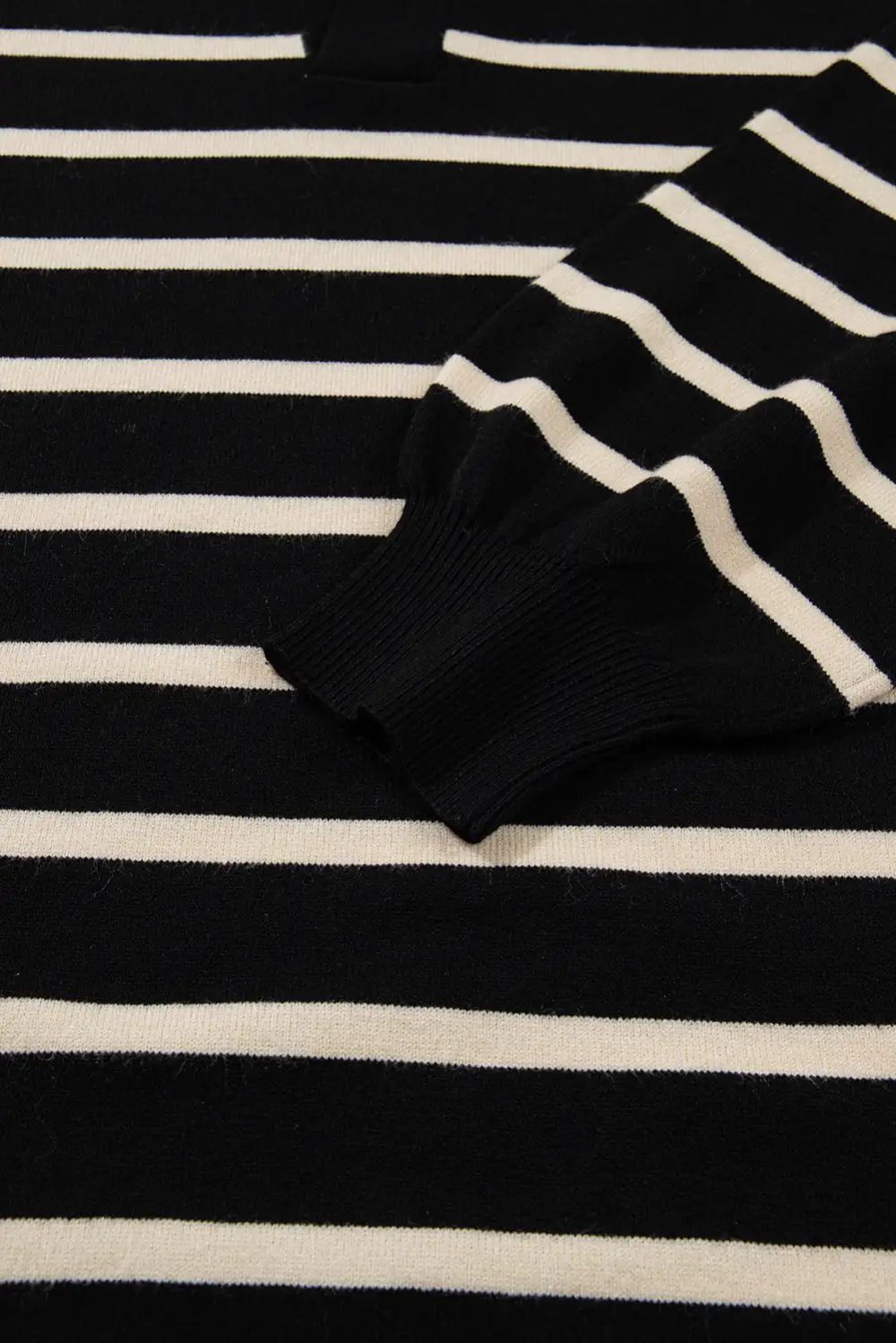 Clean Line Striped Puff Sleeve Mini Dress