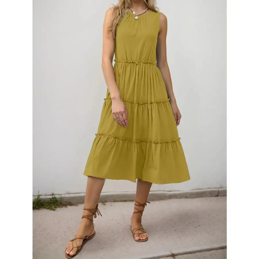 Frill Tiered Midi Dress