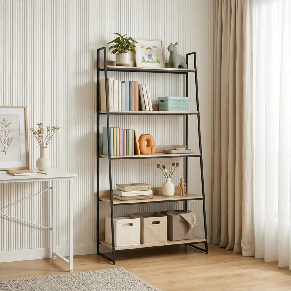 Flexible Melamine Finish Ladder Bookshelf