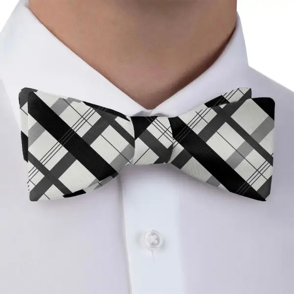 Downing Plaid Motif Bow Tie