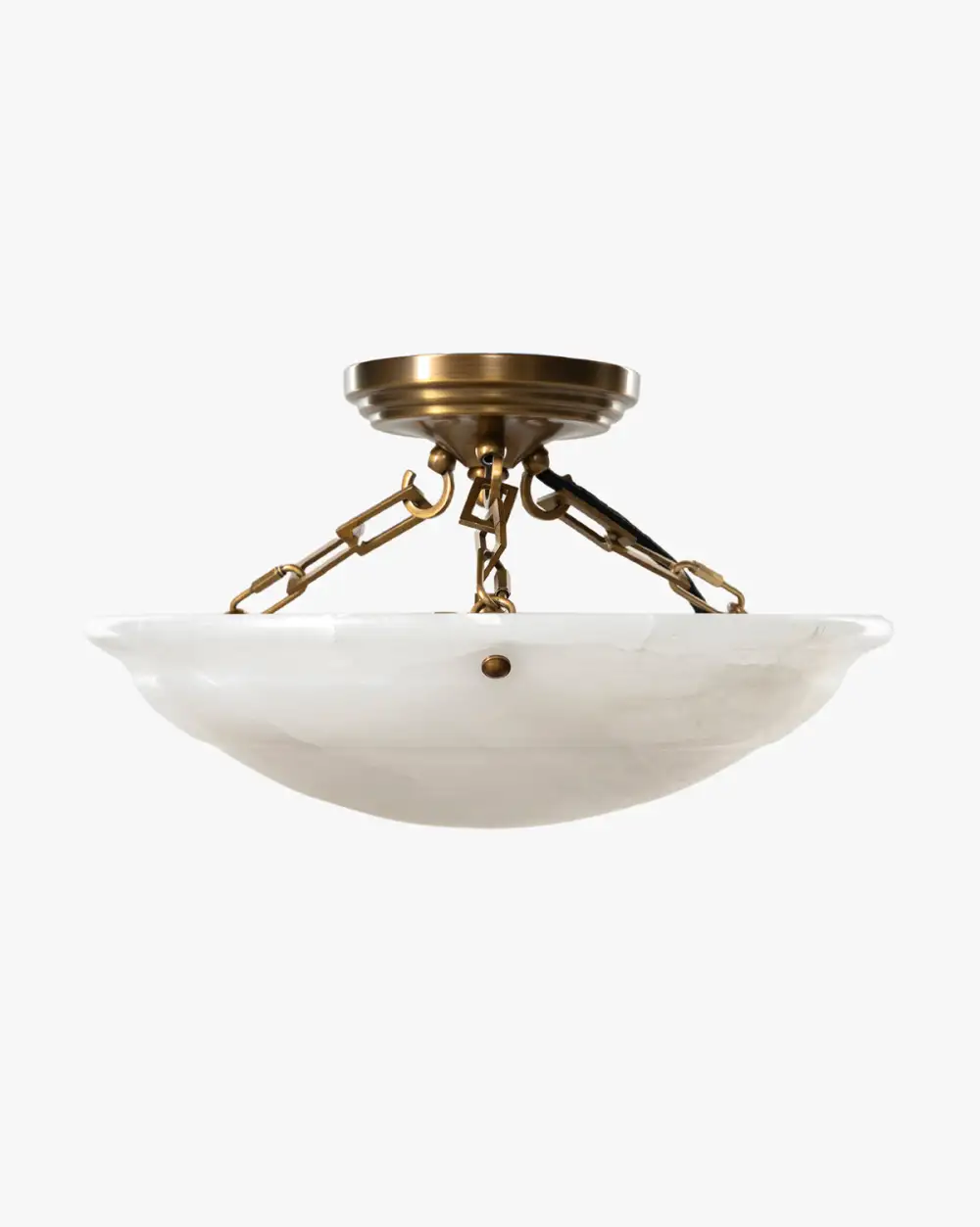 Chain-Detail Alabaster Flush Mount