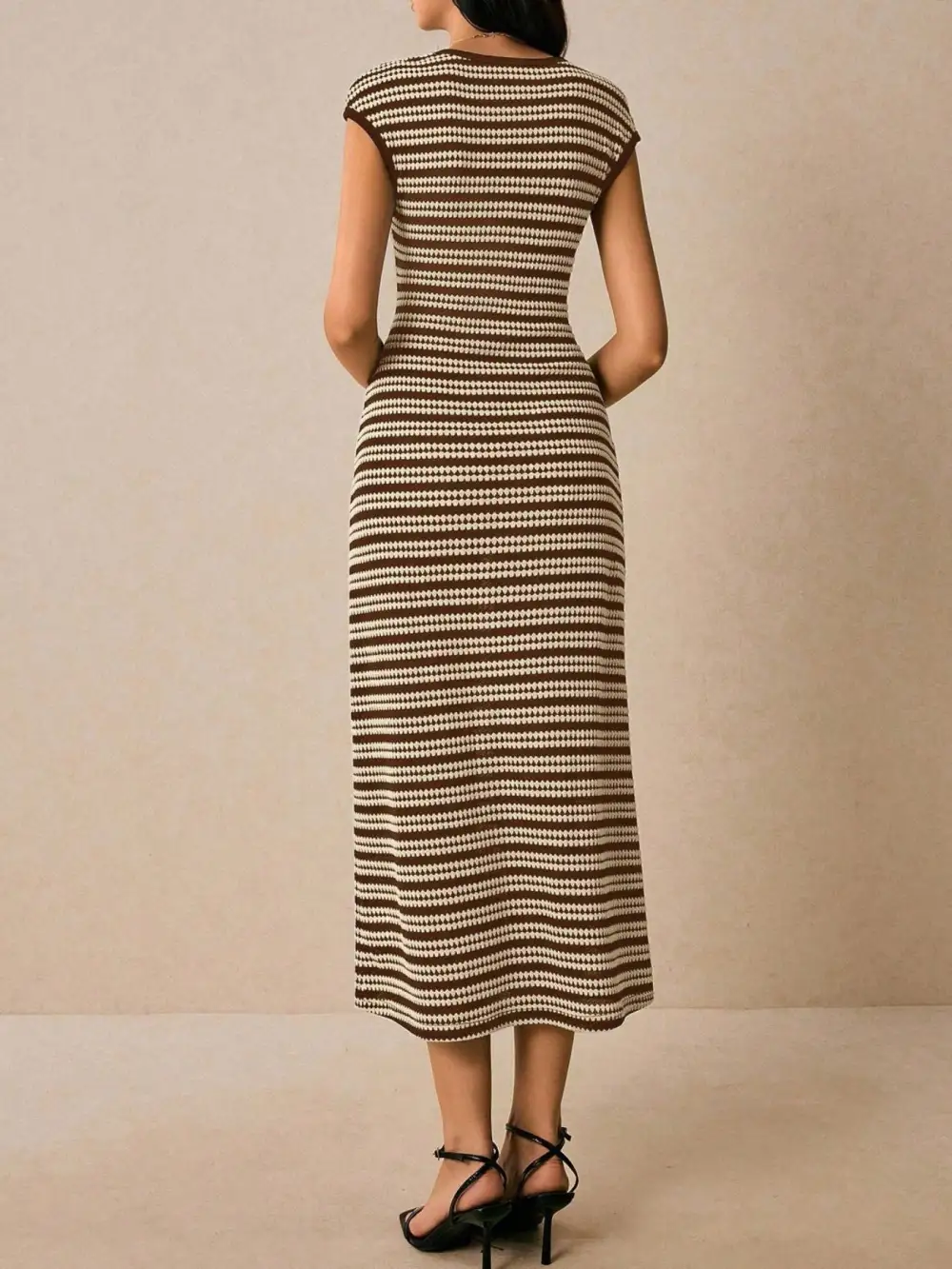 Bodycon Cotton Striped Midi Dress