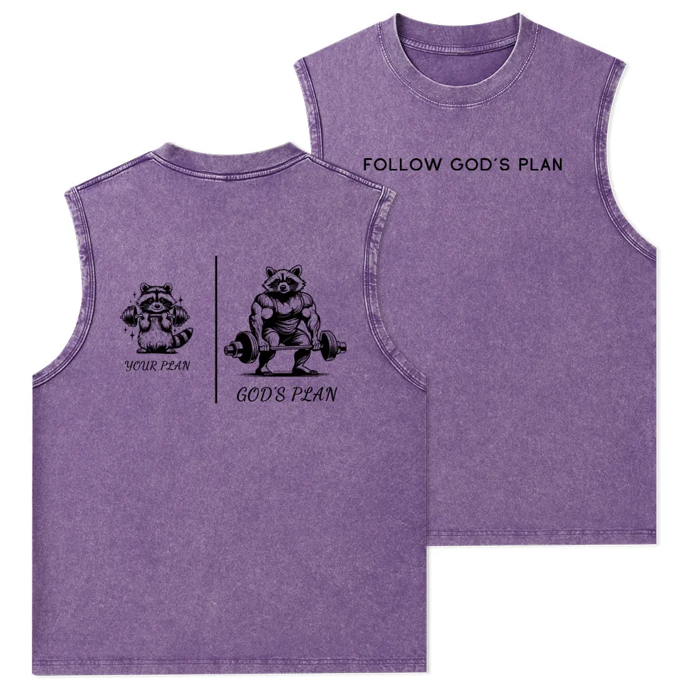 Follow God's Plan Christian Washed Tank Top