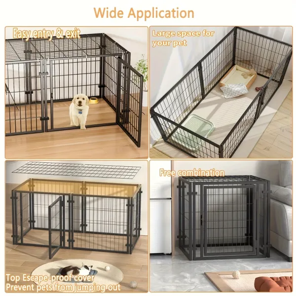 Practical Metal Dog Playpen for Professional and Home Use in Pet Care
