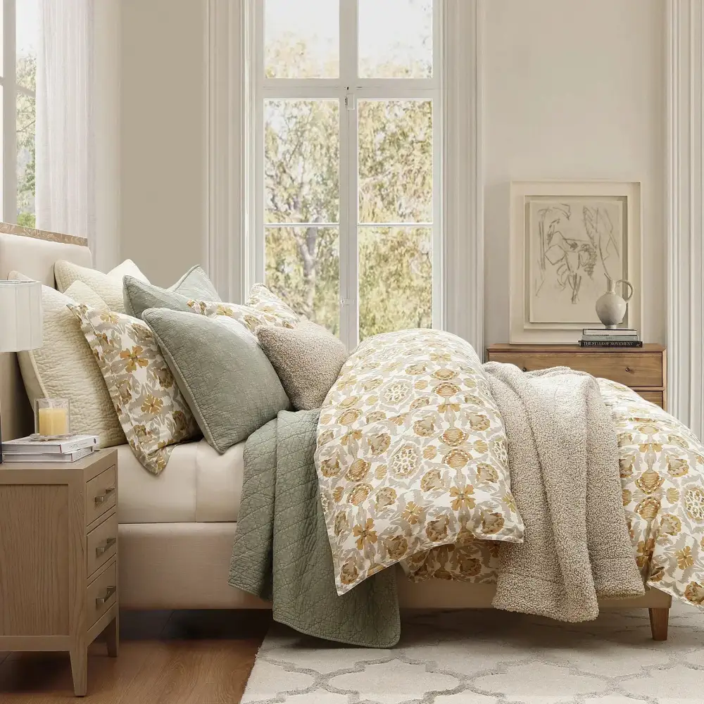 Stonewashed Floral Bedding Set