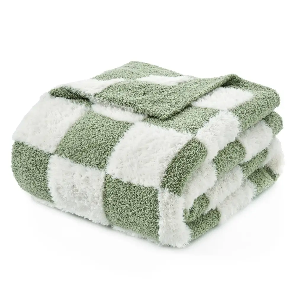 Fluffy Checkered Blanket