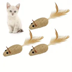 3 Pcs Rope Mouse Cat Toy