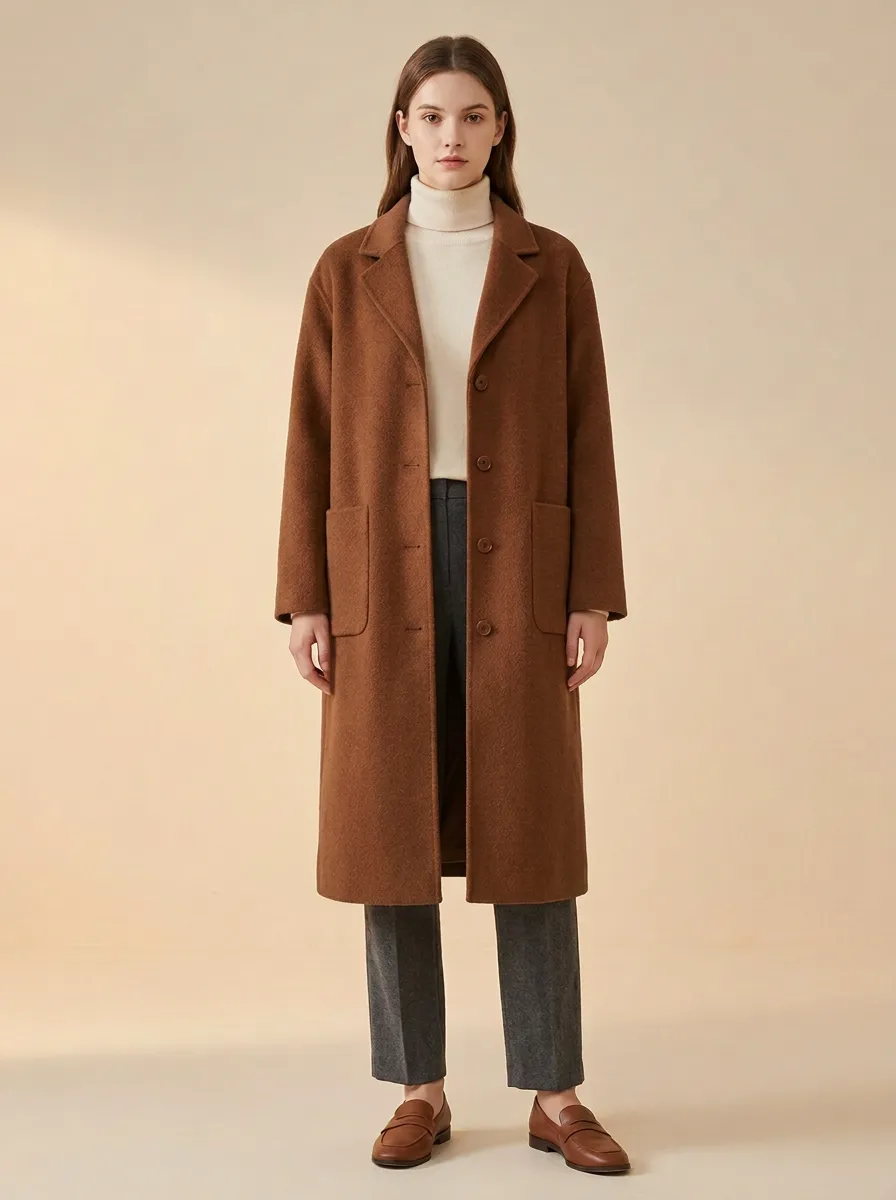 Textured Wool-Blend Outerwear Coat