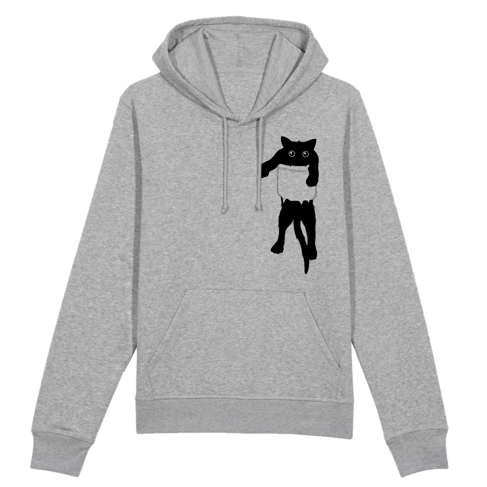 Pocket Cat Graphic Pullover Hoodie
