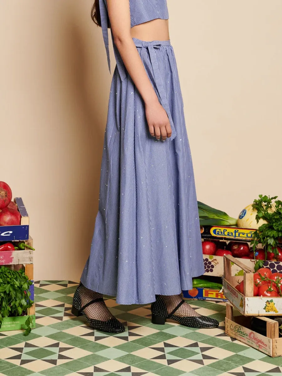 Stripe Midi Skirt